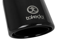 Load image into Gallery viewer, aFe Takeda 304 Stainless Steel Clamp-On Exhaust Tip 2.5in.Inlet / 4in Outlet - Black - DTX Performance