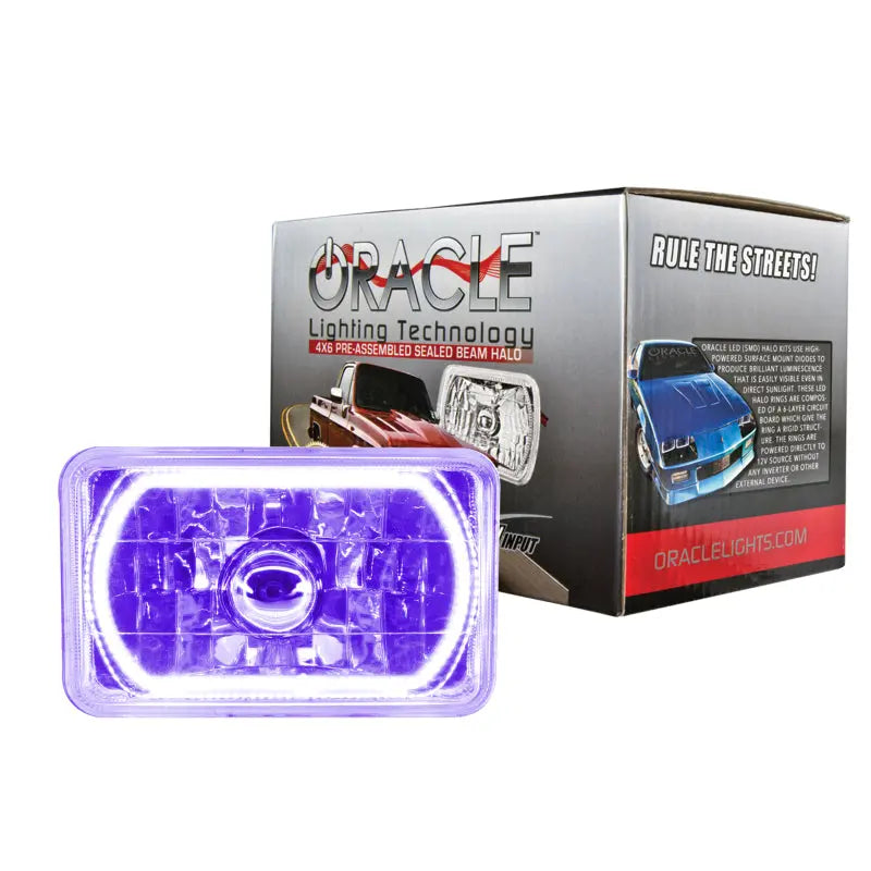 Oracle Pre-Installed Lights 4x6 IN. Sealed Beam - UV/Purple Halo - DTX Performance