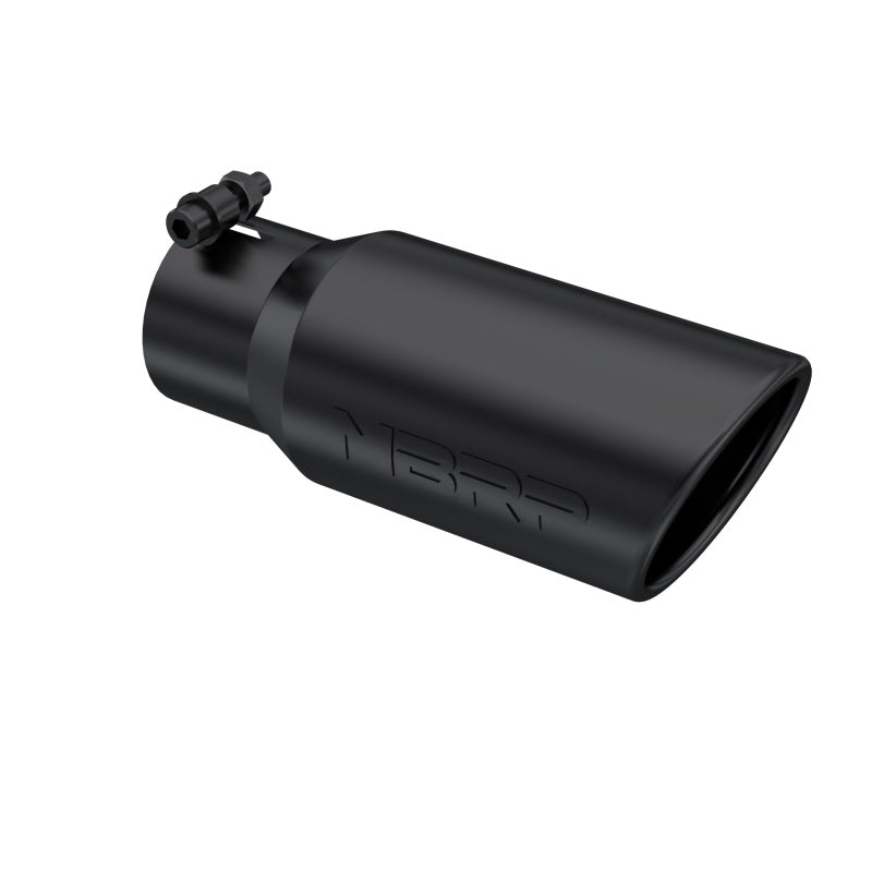 MBRP Universal Tip 4in OD 3in Inlet 10in Length Angled Rolled End Black - DTX Performance