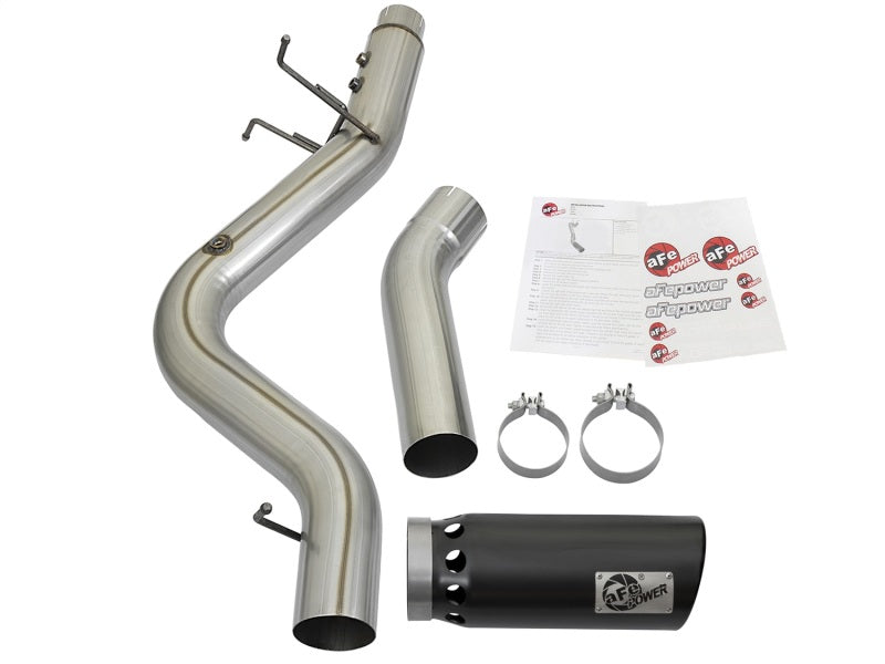 aFe LARGE BORE HD 4in 409-SS DPF-Back Exhaust w/Black Tip 2017 GM Duramax V8-6.6L (td) L5P - DTX Performance