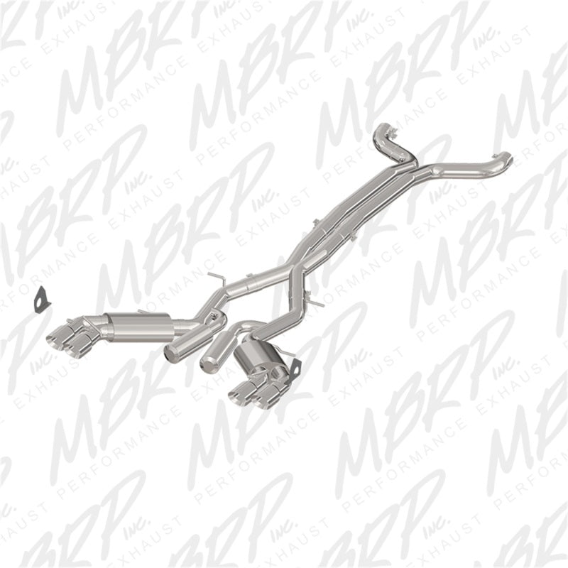 MBRP 2016+ Chevy Camaro SS 6.2L 3in Dual Cat-Back Quad Tip Exhaust Street Version w/ SS T409 Tips - DTX Performance