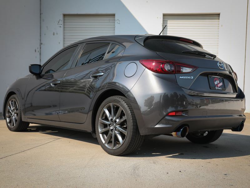 aFe Takeda 2-1/2in 304 SS Axle-Back Exhaust w/ Blue Flame Tips 14-18 Mazda 3 L4 2.0L/2.5L - DTX Performance