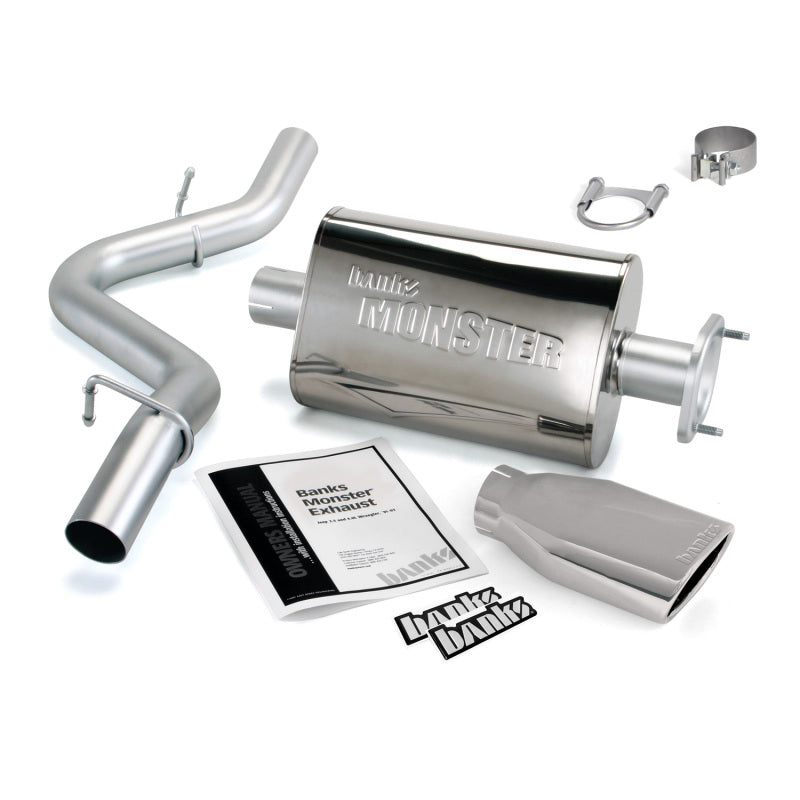 Banks Power 04-06 Jeep 4.0L Wrangler Monster Exhaust System - SS Single Exhaust w/ Chrome Tip - DTX Performance