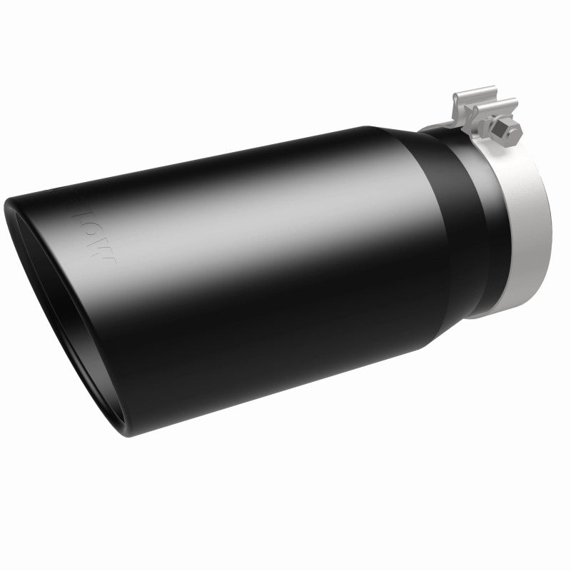 MagnaFlow Tip Stainless Black Coated Single Wall Round Single Outlet 6in Dia 5in Inlet 13in L - DTX Performance