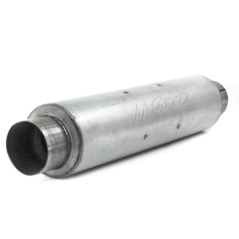 MBRP Universal Quiet Tone Muffler 4in Inlet/Outlet 24in Body 6in Dia 30in Overall Aluminum - DTX Performance