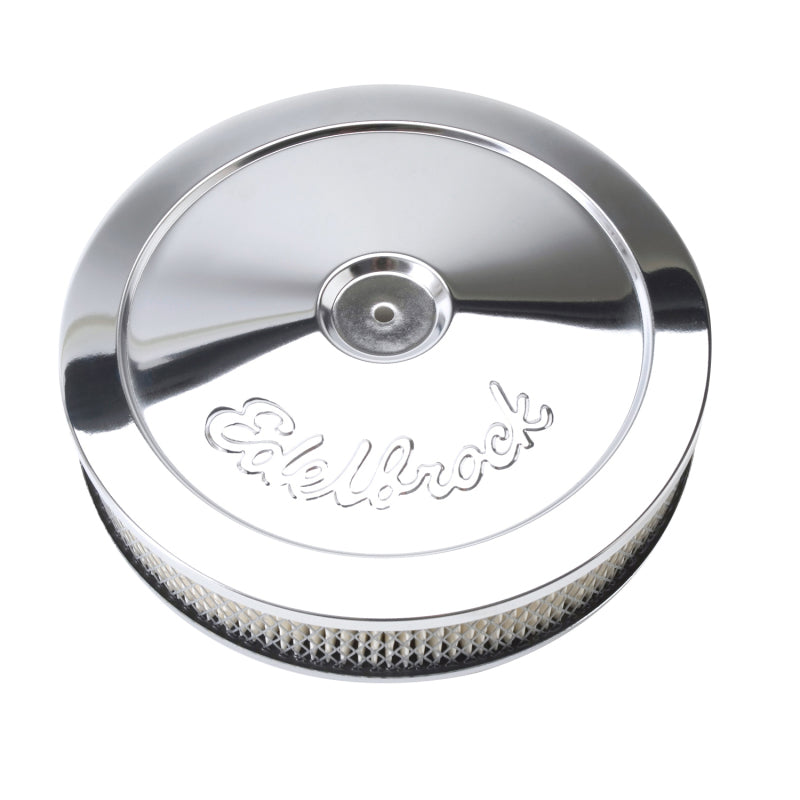 Edelbrock Air Cleaner Pro-Flo Series Round Steel Top Paper Element 10In Dia X 3 5In Chrome - DTX Performance