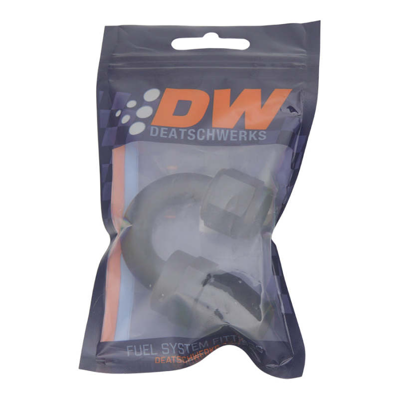 DeatschWerks 8AN Female Swivel 180-Degree Hose End PTFE (Incl Olive Insert) - Anodized Matte Black - DTX Performance