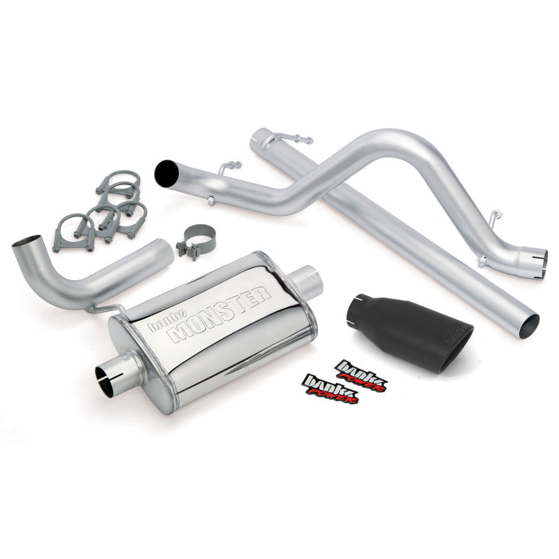 Banks Power 07-11 Jeep 3.8L Wrangler - 2dr Monster Exhaust System - SS Single Exhaust w/ Black Tip - DTX Performance