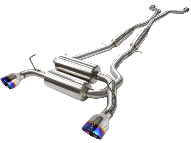 aFe Takeda 2-1/2in 304SS Cat-Back Exhaust Infiniti G37 08-13/Q60 14-15 V6-3.7 w/ Blue Flame Tips - DTX Performance