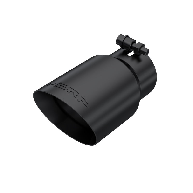 MBRP Tip 3in Round x 4in Inlet OD Dual Walled Angled Black Tip - Fits all 3in Exhausts - DTX Performance