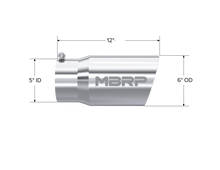 Load image into Gallery viewer, MBRP Universal Tip 6 O.D. Dual Wall Angled 5 inlet 12 length - DTX Performance