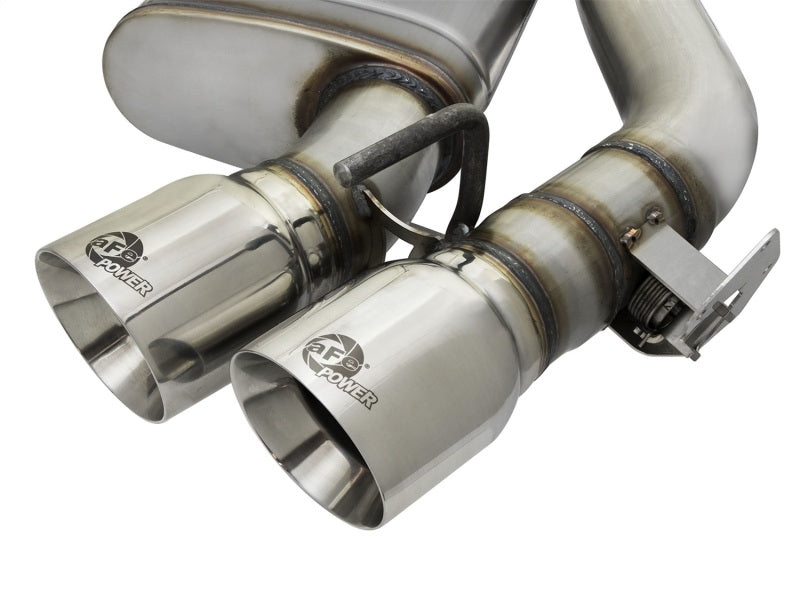 aFe MACHForce XP 3in 304 SS Axle-Back Dual Exhaust (NPP) w/ Polished Tips 16-17 Camro SS V8-6.2L - DTX Performance