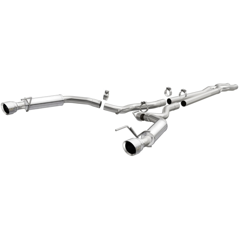 MagnaFlow Cat Back, SS, 2.5in, Competition, Dual Split Polished 4.5in Tips 2015 Ford Mustang V6 3.7L - DTX Performance