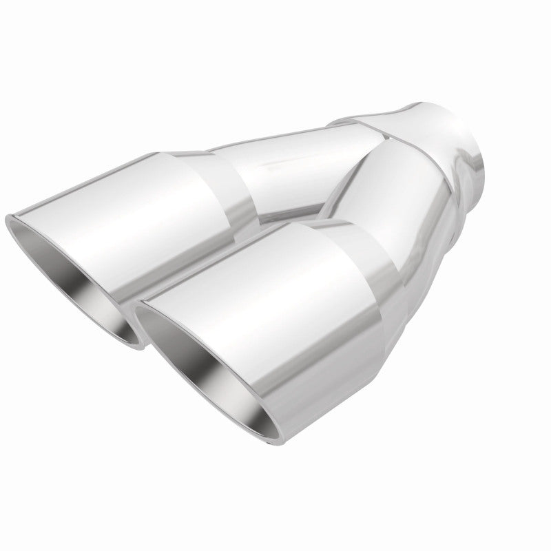 MagnaFlow Double Wall 3in Dual Round Polished Tip 2.25in Inlet - DTX Performance