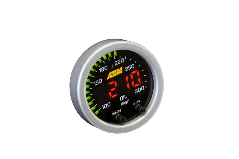 AEM X-Series Temperature 100-300F Gauge Kit (ONLY Black Bezel and Water Temp. Faceplate) - DTX Performance