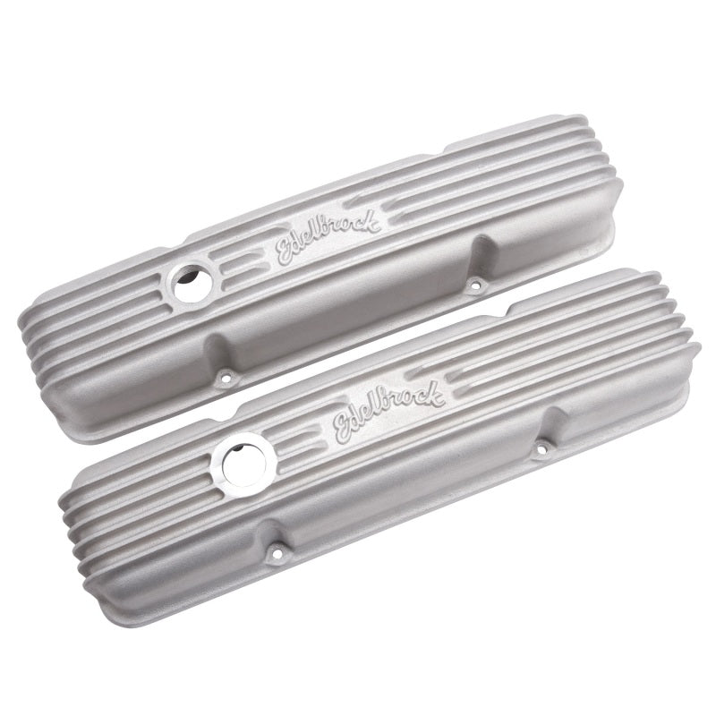 Edelbrock Valve Cover Classic Series Chevrolet 1959-1986 262-400 CI V8 w/ Oil Fill Hole Satin - DTX Performance