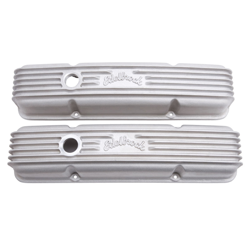 Edelbrock Valve Cover Classic Series Chevrolet 1959-1986 262-400 CI V8 w/ Oil Fill Hole Satin - DTX Performance