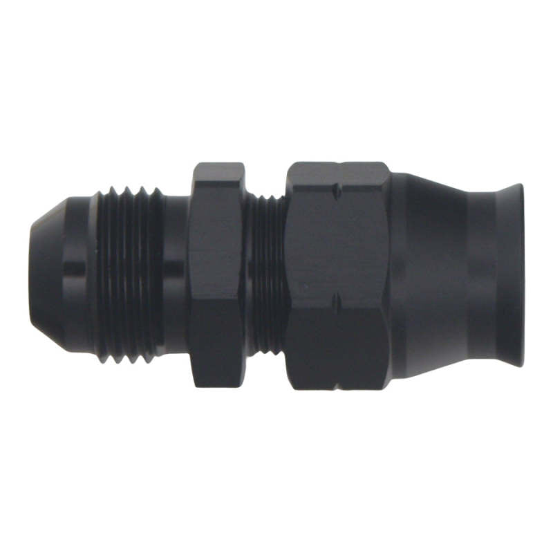 DeatschWerks 8AN Male Flare to 1/2in Hardline Compression Adapter - Anodized Matte Black - DTX Performance