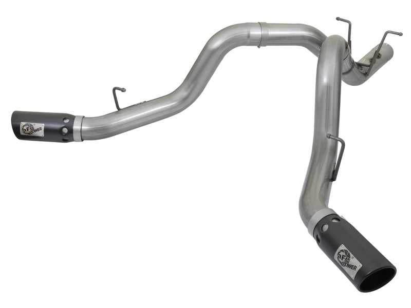 aFe LARGE BORE-HD 4in 409-SS DPF-Back Exhaust w/Dual Black Tips 2017 GM Duramax V8-6.6L (td) L5P - DTX Performance