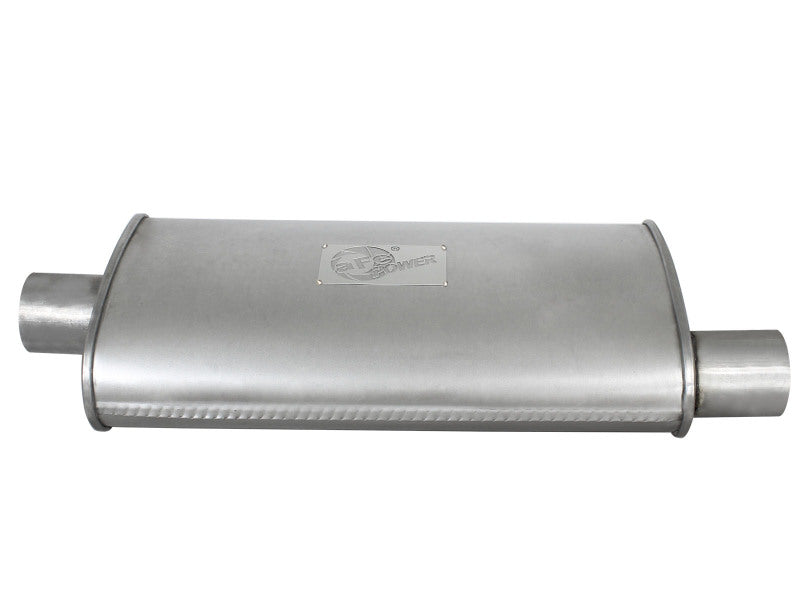 aFe Scorpion Replacement Alum Steel Muffler Double Layer 2-1/2in In/Out Center/Offset 18inL x9inW - DTX Performance