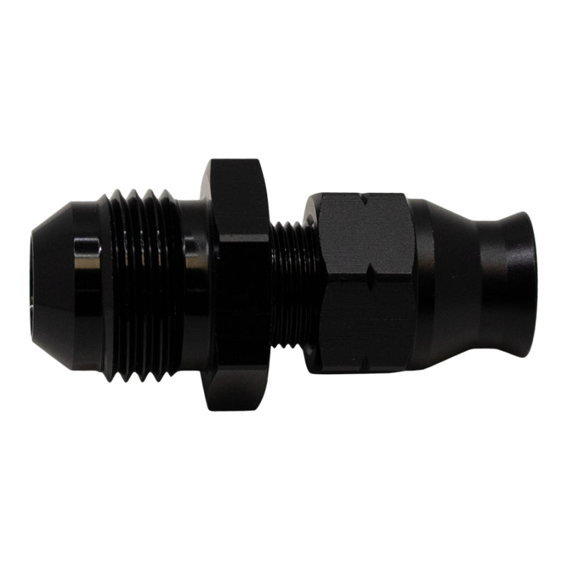 DeatschWerks 8AN Male Flare to 5/16in Hardline Compression Adapter - Anodized Matte Black - DTX Performance