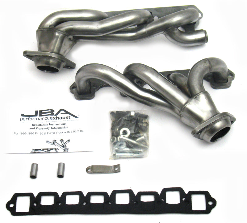 JBA 87-96 Ford F-150 5.8L SBF 1-5/8in Primary Raw 409SS Cat4Ward Header - DTX Performance