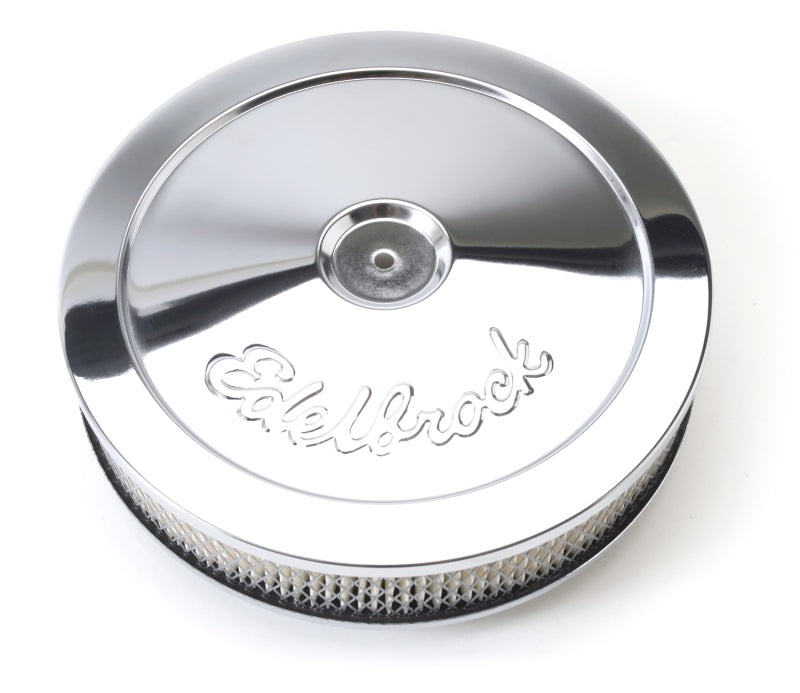 Edelbrock Air Cleaner Pro-Flo Series Round Steel Top Paper Element 10In Dia X 3 5In Chrome - DTX Performance