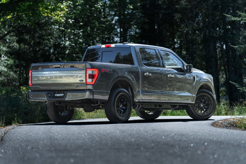 MBRP 2021+ Ford F150 Black Coated Dual Pre-Axle (Street Profile) 2.5in OD Tips 3in Cat Back Exhaust - DTX Performance