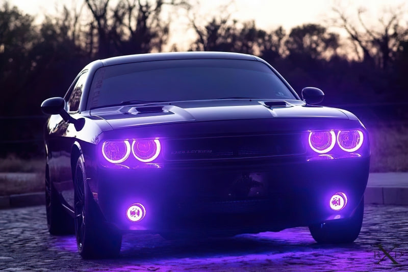 Oracle 08-14 Dodge Challenger Dynamic Surface Mount Headlight/Fog Light Halo Kit COMBO - ColorSHIFT - DTX Performance