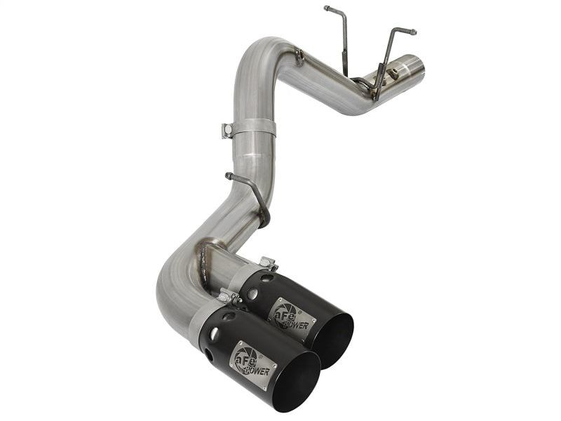 aFe Victory Series 4in 409-SS DPF-Back Exhaust w/ Dual Black Tips 2017 GM Duramax V8-6.6L(td) L5P - DTX Performance