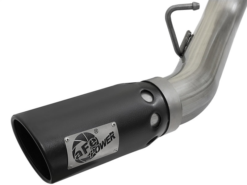 aFe LARGE BORE-HD 4in 409-SS DPF-Back Exhaust w/Dual Black Tips 2017 GM Duramax V8-6.6L (td) L5P - DTX Performance