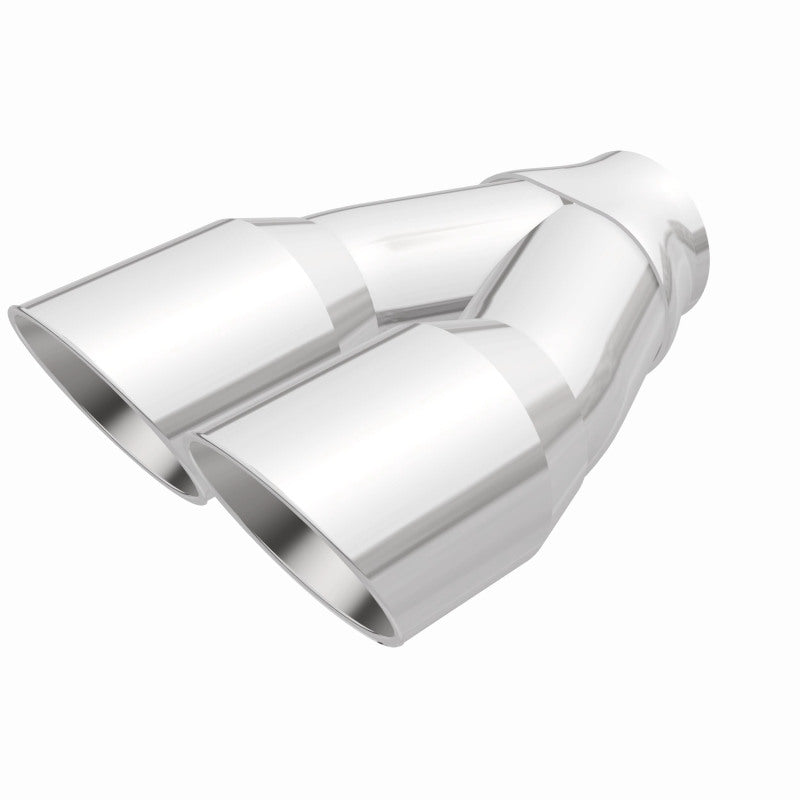 MagnaFlow Double Wall 3in Dual Round Polished Tip 2.25in Inlet - DTX Performance