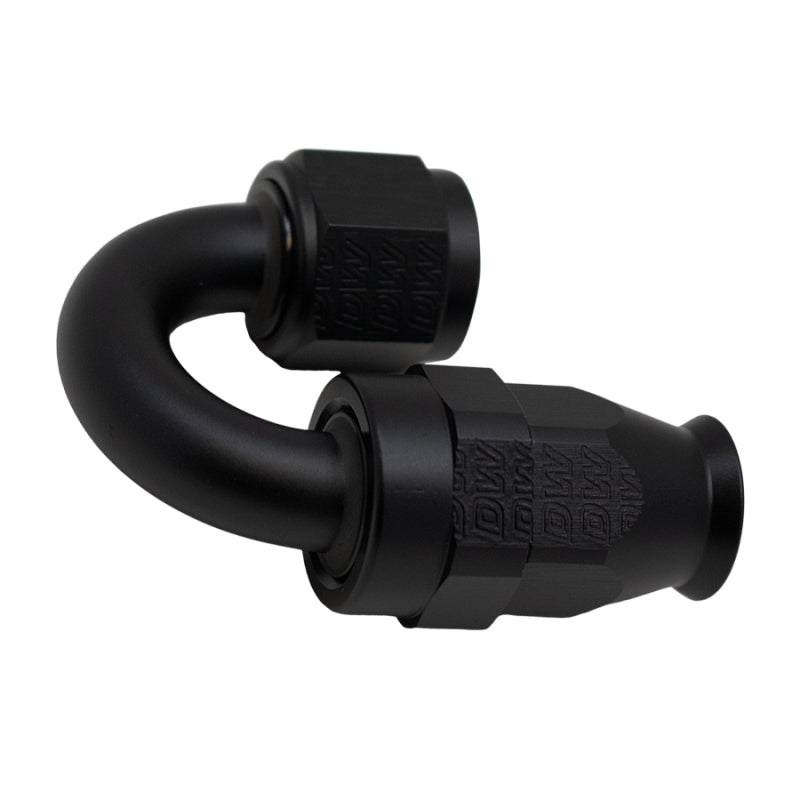 DeatschWerks 8AN Female Swivel 180-Degree Hose End PTFE (Incl Olive Insert) - Anodized Matte Black - DTX Performance