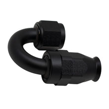 Load image into Gallery viewer, DeatschWerks 8AN Female Swivel 180-Degree Hose End PTFE (Incl Olive Insert) - Anodized Matte Black - DTX Performance