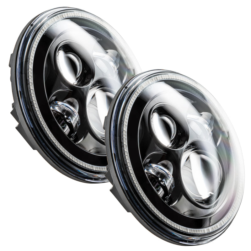 Oracle 7in High Powered LED Headlights - Black Bezel - ColorSHIFT - DTX Performance