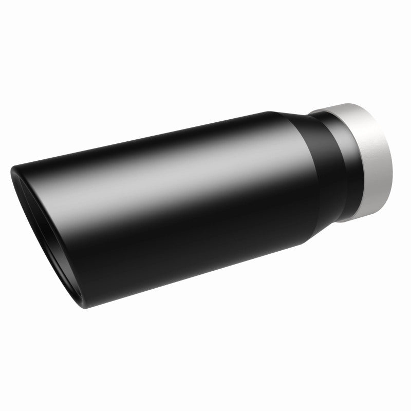 MagnaFlow Tip Stainless Black Coated Single Wall Round Single Outlet 5in Dia 4in Inlet 13in L - DTX Performance