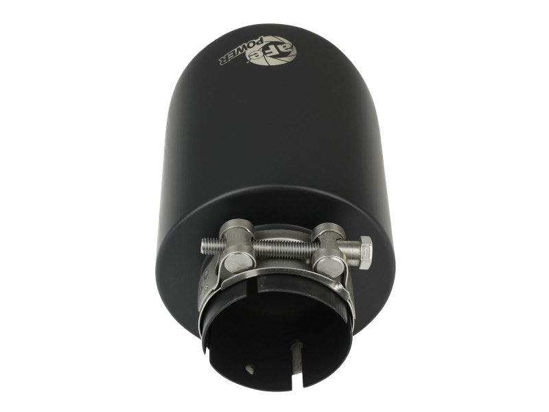 aFe Takeda 304 SS Clamp-On Exhaust Tip 2.5in. Inlet / 4.5in. Outlet / 7in. L - Black - DTX Performance