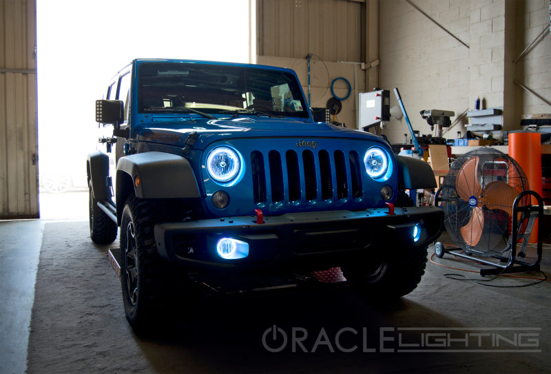 Oracle Jeep Wrangler JK 07-17 LED Waterproof Halo Kit - White - DTX Performance