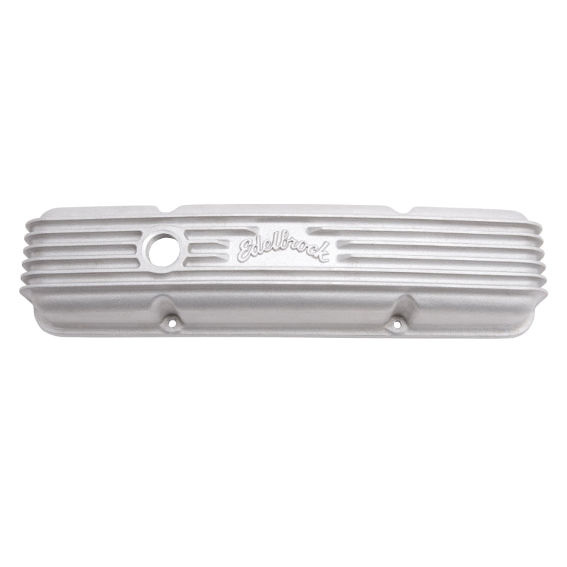 Edelbrock Valve Cover Classic Series Chevrolet 1959-1986 262-400 CI V8 w/ Oil Fill Hole Satin - DTX Performance