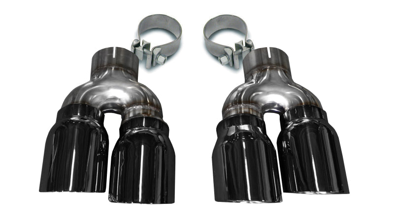 Corsa 16-18 Cadillac ATS 3.6T 4in Inlet / 4in Outlet Twin Black Tip Kit (For Corsa Exhaust Only) - DTX Performance