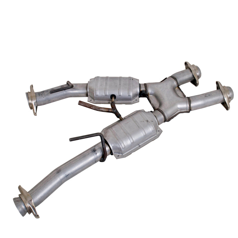 BBK 79-93 Mustang 5.0 Short Mid X Pipe w Catalytic Converters 2-1/2 For Automatic Long Tube Headers - DTX Performance