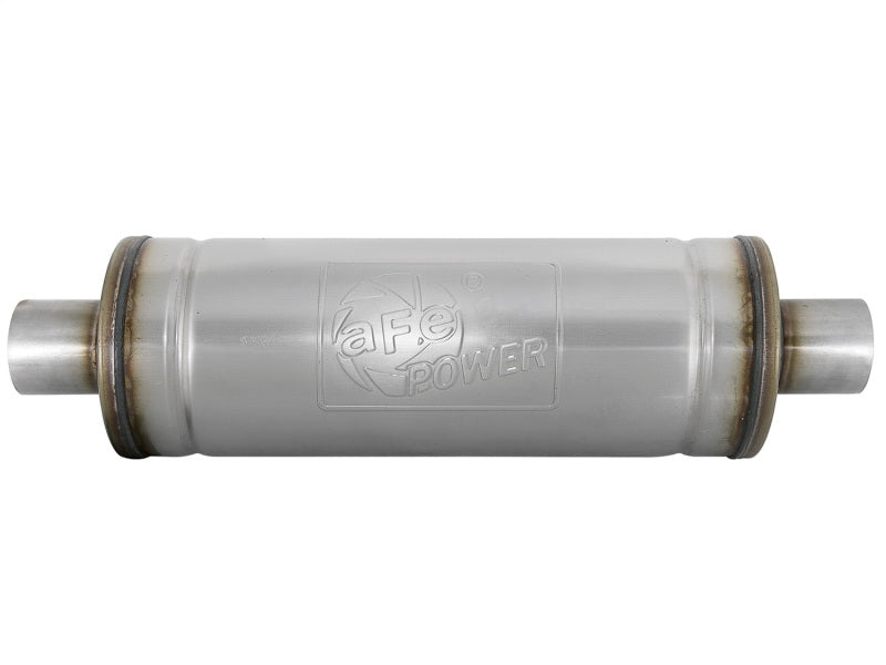 aFe MACH Force-Xp 409 SS Muffler 2.5in Center/Center 18in L x 6in Dia - Round Body - DTX Performance