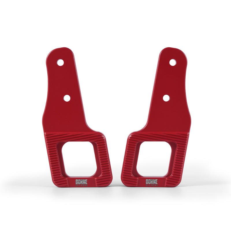 Mishimoto 2017+ Ford Raptor / 2009+ Ford F150 Borne Off-Road Billet Tow Hooks - Red - DTX Performance