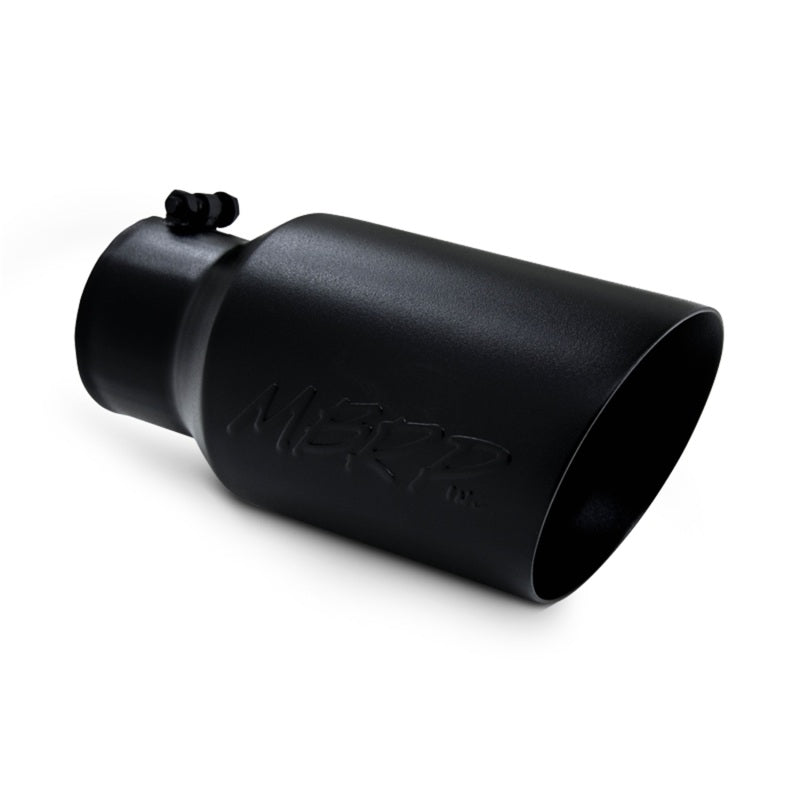 MBRP Universal Tip 6 O.D. Dual Wall Angled 4 inlet 12 length - Black Finish - DTX Performance