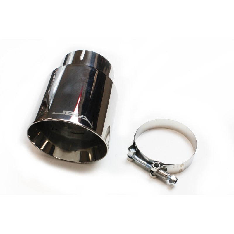 JBA 3in x 4in x 7-5/8in Double Wall Polished Chrome Tip - Clamp On - DTX Performance