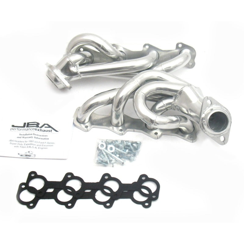 JBA 97-03 Ford F-150 5.4L 2V 1-1/2in Primary Silver Ctd Cat4Ward Header - DTX Performance