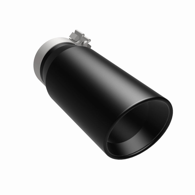 MagnaFlow Tip Stainless Black Coated Single Double Round Single Outlet 5in Dia 4in Inlet 13in L - DTX Performance