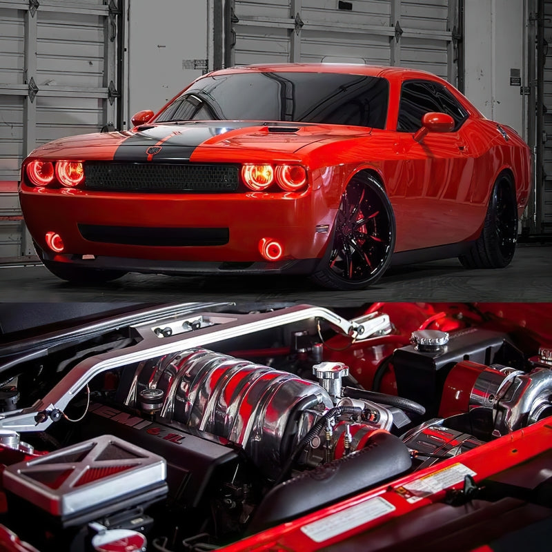 Oracle 08-14 Dodge Challenger Dynamic Surface Mount Headlight/Fog Light Halo Kit COMBO - ColorSHIFT - DTX Performance