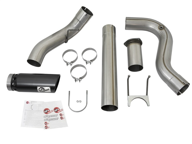 aFe Large Bore-HD 5in DPF Back 409 SS Exhaust System w/Black Tip 2017 Ford Diesel Trucks V8 6.7L(td) - DTX Performance