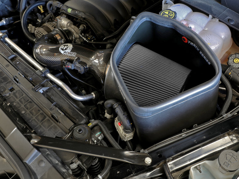 aFe 19-21 GM Trucks 5.3L/6.2L Track Series Carbon Fiber Cold Air Intake System W/ Pro Dry S Filters - DTX Performance